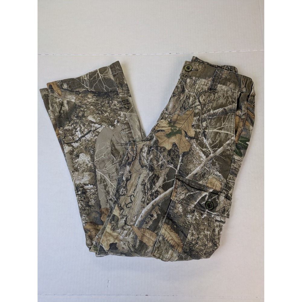 Realtree Cargo Camo Pants Boys XL 14-16 Brown RT Edge Hunting Outdoor Camouflage